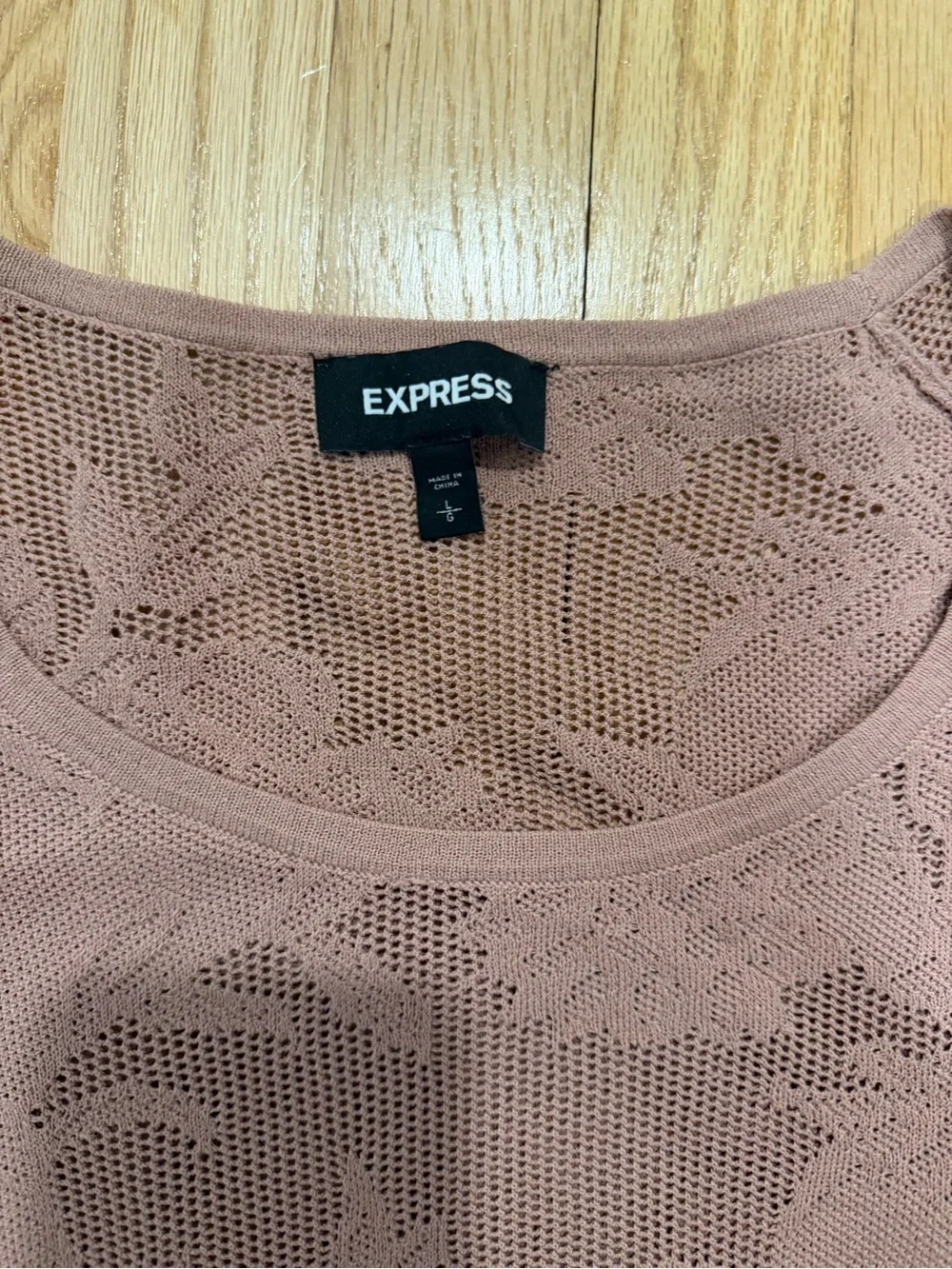 Express Women's Mauve Lace Peplum Tunic